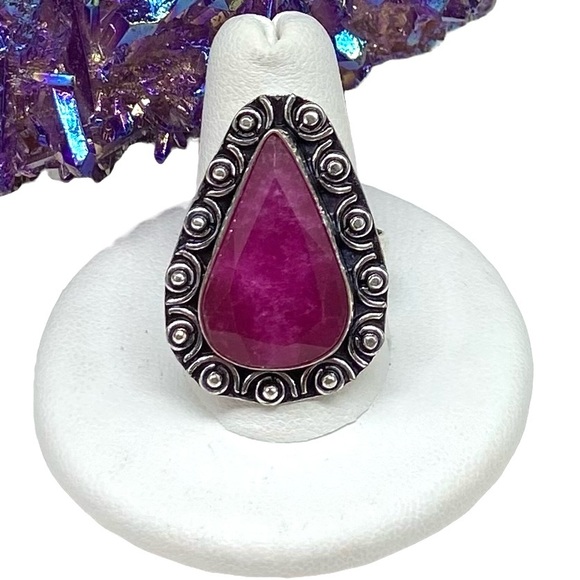 Jewelry - Ruby Ring Size 9 Sterling Silver 925, Natural Genuine Stone. Great condition!